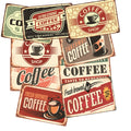 Coffee Metal Poster Vintage Tin Sign Plaque Metal Wall Decor for Kitchen Coffee Bar Cafe Retro Sticker Iron Painting