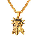American Custom Luxury Gold Plated Statue of Liberty Pendant Stainless Steel Necklace for Demonstration Jewelry