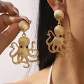 KAIMEI 2025 New Arrival Fashion Jewelry Irregular Folded Geometric Alloy Earrings Women Sea Shell Ocean Drop Earrings