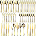 Bulk Golden Cutlery Stainless Steel Gold Service Spoon Fork Knife Dinner Silverware Serving Gold Wedding Flatware Set