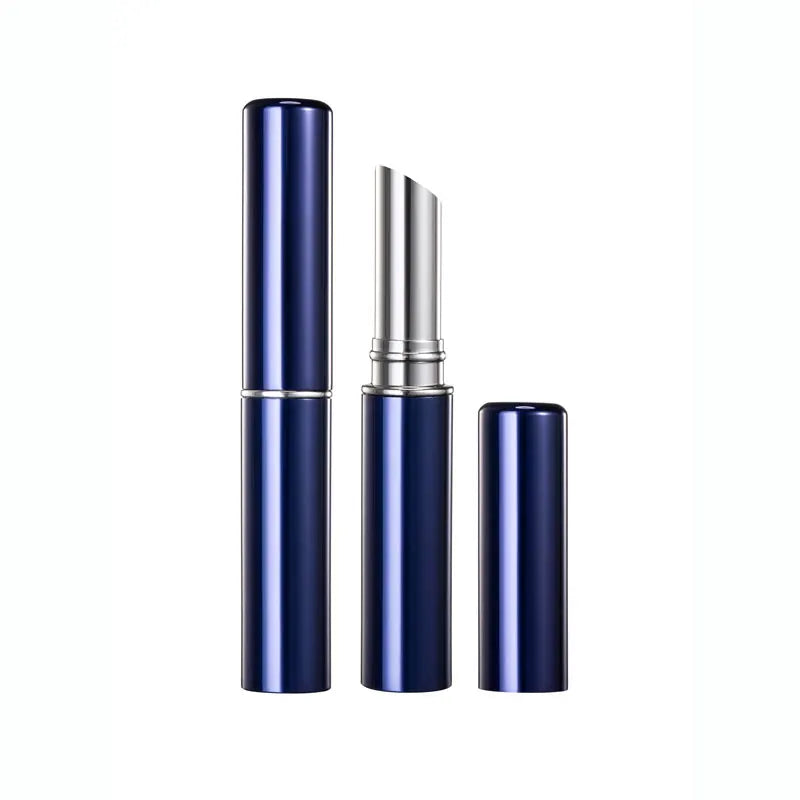 HUIHO Blue Classic Aluminum Metallic Makeup Cosmetics Packaging Lipstick Container Colored Lipstick Tubes