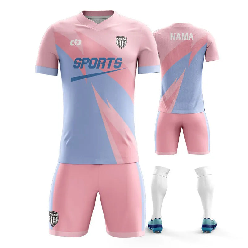 Wholesale Custom Short Sleeve Soccer Jerseys for Adults and Children Training Competition 100% Polyester Quick Dry Breathable