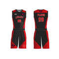 Fashion  Shirts and Shorts  Basketball Jersey Set Comfortable Black and Red Basketball Jersey