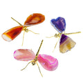 New Arrivals Crystals Healing Gemstone Crystal Crafts Colorful Agate Slice Dragonfly