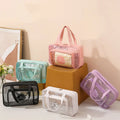 Storage PVC Wash Hand Bill Shoulder Dry and Wet Separation  Swimming Fitness   Waterproof Makeup Storage Bath Bag