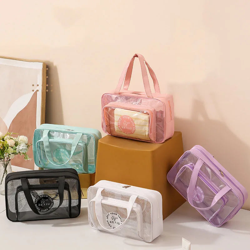 Storage PVC Wash Hand Bill Shoulder Dry and Wet Separation  Swimming Fitness   Waterproof Makeup Storage Bath Bag