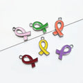Charms for Jewelry Making Ribbon Breast Cancer Awareness Bulk Gift for Beader DIY Craft Supplies