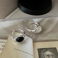 Fashion New 925 Sterling Silver Black White Agate Texture Rings for Birthday Gifts