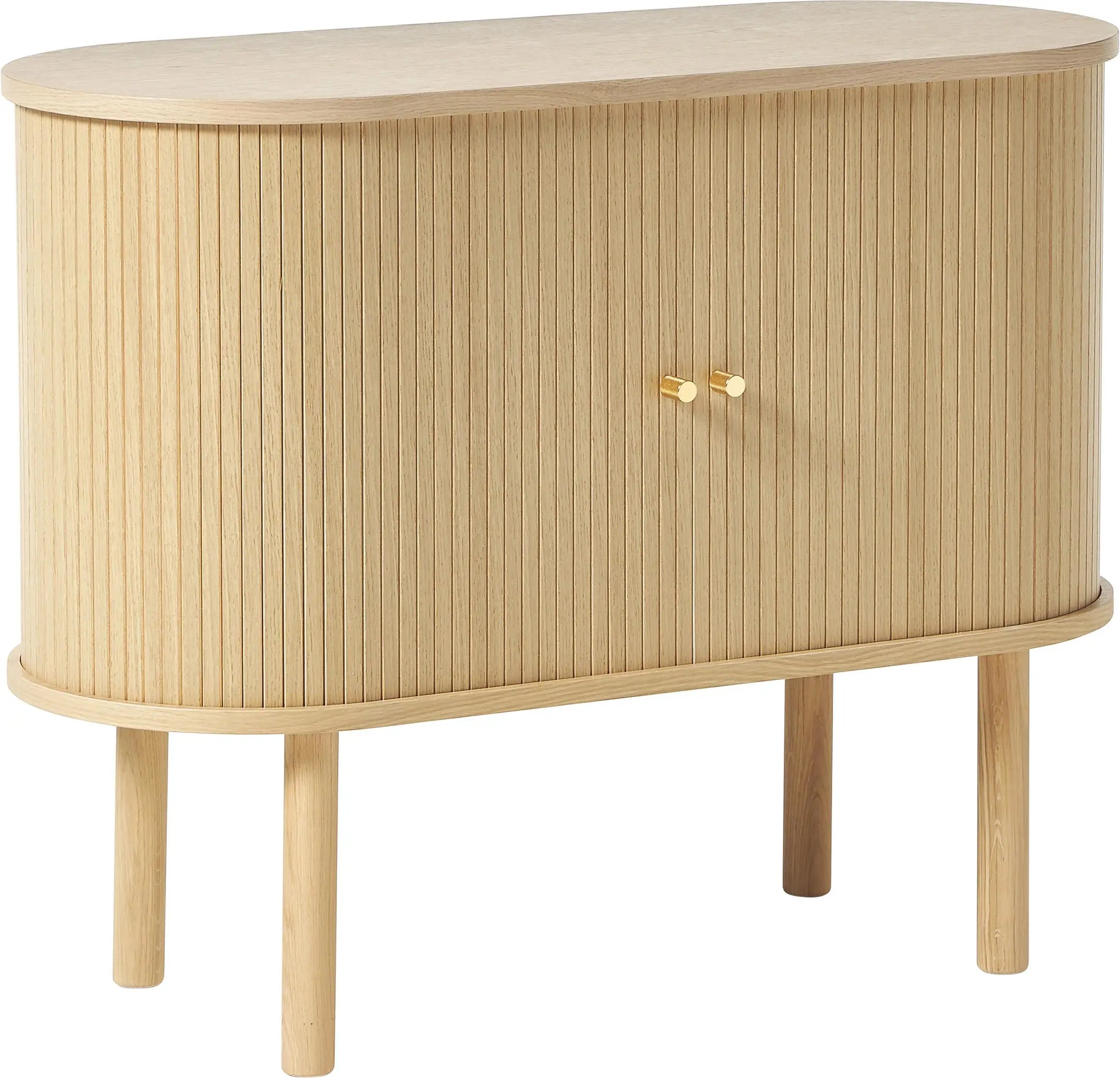 Latest Design Side Storage Cabinet with 2 Doors Rattan Woven Storage Cabinet with Rubber Wood Legs