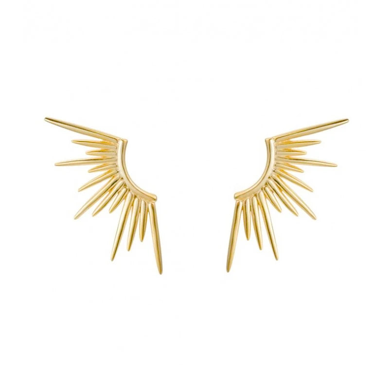 2022 NEW Fashion 925 Sterling Silver Sunbelle Earrings Light Luxury Line Sun Rays Statement Stud Earring Women Korean Jewelry