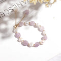 Colorful Rutilated Quartz Lavender Amethyst Aquamarine Crystal Gemstone Real Stone Bead Natural Freshwater Pearl Bracelet Women