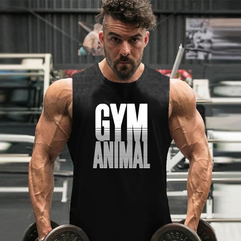 Gym Animal Muscle Tank Tops Mens Mesh Bodybuilding Clothing Fitness Sleeveless Shirt Quick Dry Basketball Jerseys Sports Vest