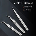 Professional Perfect Grip Vetus ST Anti-rust Anti-acid Eyelash Tweezers Straight and Curved Tweezers for Eyelash Extension