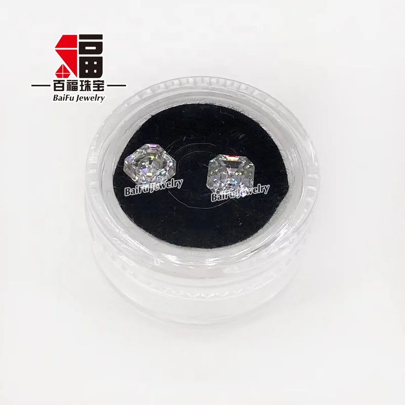 Baifu Jewelry Top Clarity VVS DEF Loose White Asscher Cut Moissanite