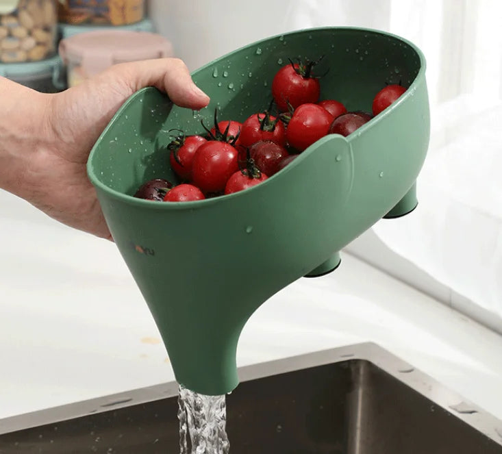 MultiFunctional Elephant Vertical Drain Basket for Kitchen Sink Fruit and Vegetable Washing Basket Storage Basket Drain Strainer