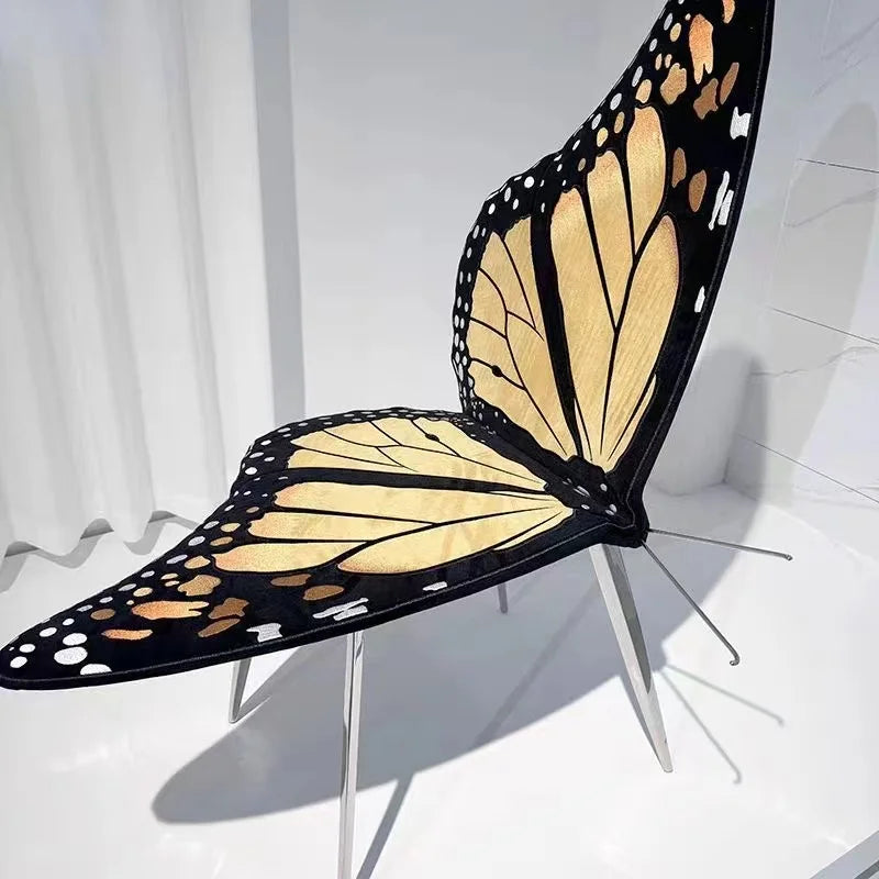 Modern High-End Luxury Metal Frame Butterfly Lounge Chair Contemporary Customizable for Living Room Villa Hotel Hall Use Dining