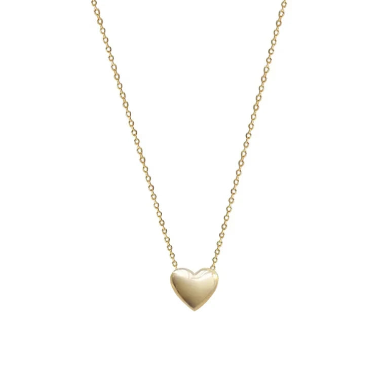 Classic Gold Plating Love Heart Pendant Necklace S925 Sterling Silver Heart Shape Necklace