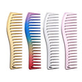 Rainbow Gradient Electroplating Hair Salon Tool Wide Tooth Styling Comb Barber Comb for Haircut Boxed