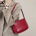 AndoBag Genuine Cow Leather Underarm Bag for Women Fashion Simple Shoulder Crossbody Handbag Female Saddle Bags 2301