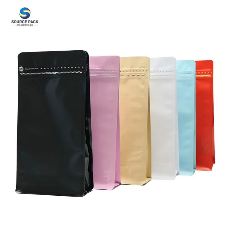 Aluminum Valve Seal Wholesale Resealable Packing Pouch Zip Lock Ziplock Zipper Printed Custom Logo Packaging Coffee Bag
