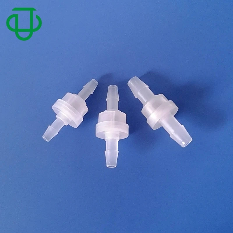 JU PP/Silicone 4mm 4.8mm 6.4mm Hose Barb Low Pressure Plastic One Way Water Spring Check Valve