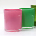 Custom logo Luxury Glass Candle Jars Package Color Glass Candle Jars with Lids 200ml 300ml 420ml Glass Candle Cup