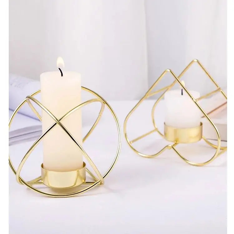 Modern Post-Modernism Golden Iron Eco-friendly Candlestick Holder Customized Color-Luxury Wedding Table Centerpiece for Home