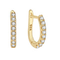 Nagosa Classic 925 Sterling Silver Fashion Jewelry 18k Gold Vermeil Sparkle Cubic Zirconia Hoop Earrings