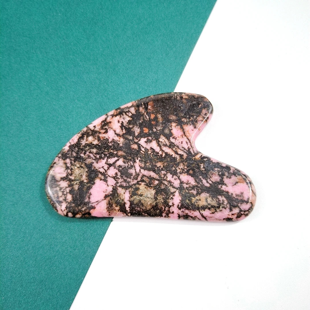 Huiying Competitive Price Gua Sha Rhodonite jasper Gua Sha Board Stone Massage Tools Heart Guastone