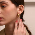 Dreamshow Chunky Shining Zircon Exaggerated Hoop Earrings Non Tarnish Gold Plated 316L Stainless Steel Hypoallergenic Earring