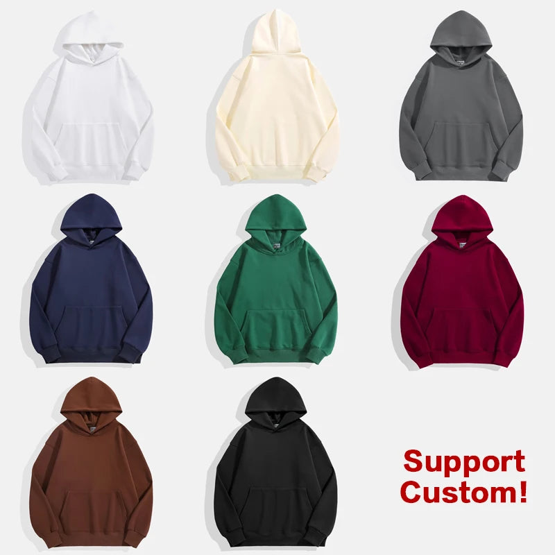 Custom Made 420 Gsm Unisex Pullover Fleece-lined Hooded Boxy Fit Solid Heavyweight Essentials Oversized Hoodie