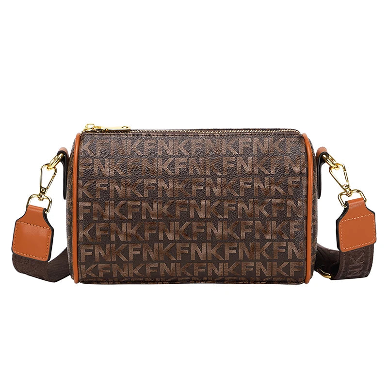 New Pu Leather Crossbody Bag Trendy Zipper Shoulder Bag Women's Letter Graphic Boston Bag