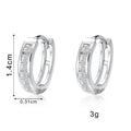 Zircon Simple Classic Fashion Style Round Earring 925 Silver Hoop Earrings for Women Fine Jewelry Party Accessories