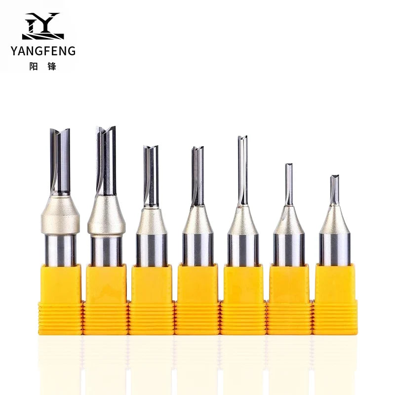 Wholesale Ready to Ship CNC Two Flutes TCT Straight Bits Carbide Straight Cutters for MDF Plywood and Cardboard