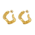 Tarnish Free Jewelry Circle Hoop Earrings 18k Gold Plated Irregular Hoop Earrings