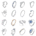 Jiang Yuan Fine Silver Jewelry Trendy Butterfly Flower Cute Women Zircon Designs Adjustable  925 Sterling Silver Open Rings