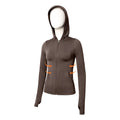 Women's Breathable Windproof Quick Dry Hooded Sports Jacket-Spandex/Nylon Material Zipper Closure Striped Pattern Yoga