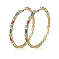 New Glass Diamond Hoop Earrings Super Flash Earrings Women's Party Earrings Ins Style