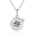 Custom Fine Jewelry 1Carat Moissanite Necklace 925 Sterling Silver Tiny Flower Moissanite Necklace for Women Gifts