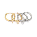 Stainless Steel Huggie Earrings Hooks with Loop Ear Post Jump Ring for DIY Jewelry Making Accessories