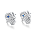 Middle Eastern Personality Hamsa Palm Earrings Fashionable Exquisite Amulet Evil Eye Stud Earrings Wholesale