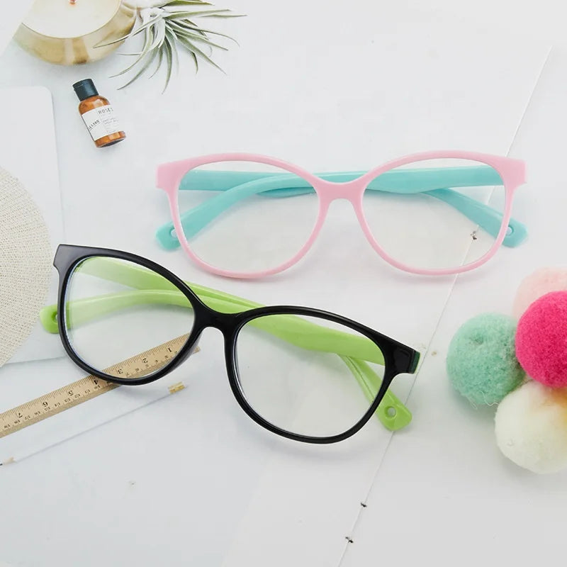Sunray Newest Design Retro Kids Girls Boys Blue Light Blocking Glasses Colorful Eyewear Optical Frames Eyeglasses