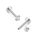The Latest Design Lip Jewelry Four Prong CZ Top Internally Threaded Monroe Labret Piercing Wholesale Zircon Ear Stud