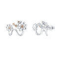 YiLun 925 Sterling Silver Luxury Clip-on Earrings Fine Jewelry  Cubic Zirconia Classic Flower Earring