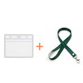 Factory Price Card Protector 4x3 Inches with Lanyard Transverse Clear PVC Plastic Card Cover Work Card ID Badge Lanyard Holder