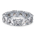 Sterling Silver Princess Cut All-Around Band Ring 5MM Cubic Zirconia Square Princess Cut Rings