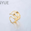 Fashion Stainless Steel Egyptian Jewelry 18k Gold Silver Plated Horus Eye Ankh Ring for Women Men Titanium Ring Jewelry