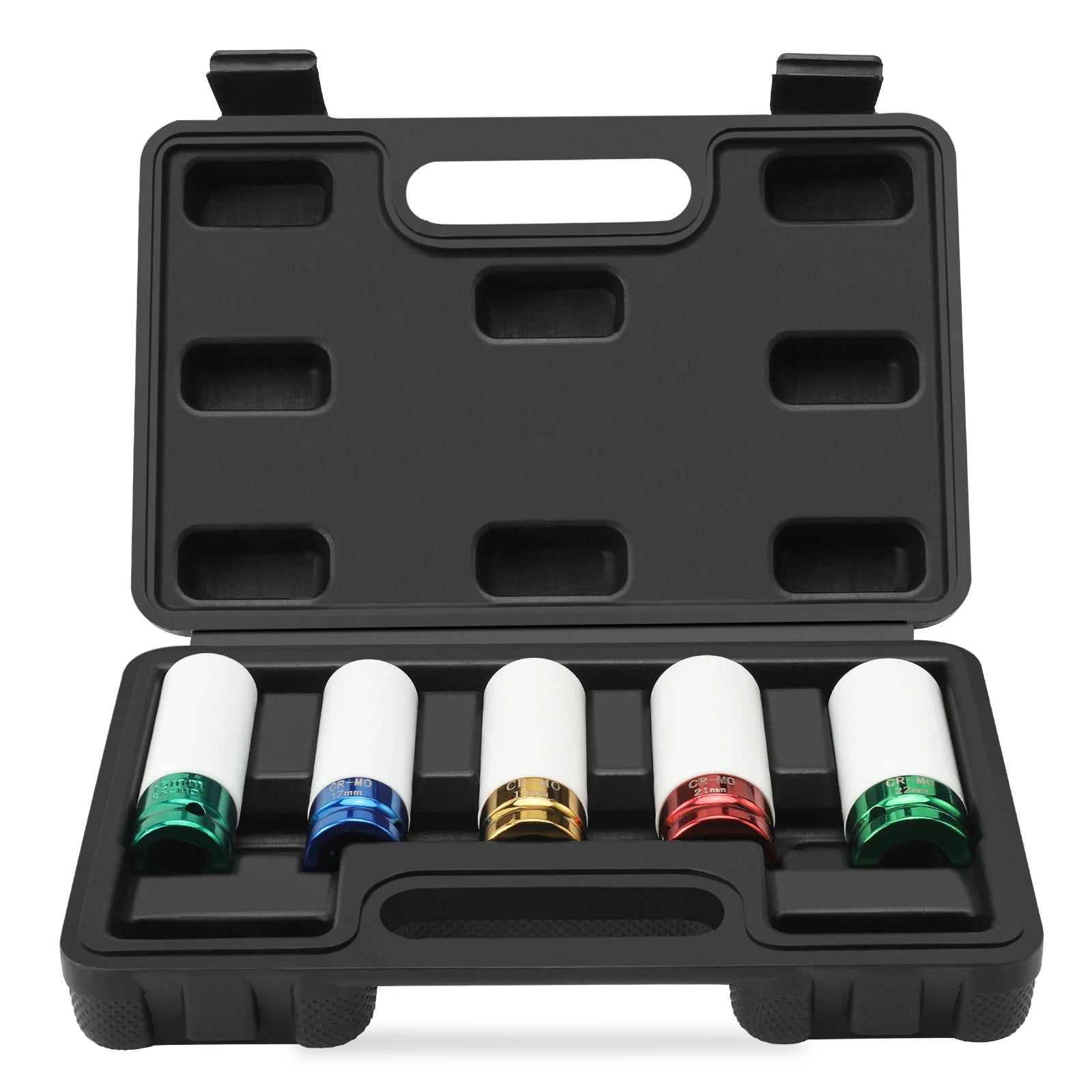 Colorful Heavy Duty Socket Set 15 17 19 21 22mm 1/2" 5pcs Impact Deep Socket 1/2" Heavy Impact Socket Set Metric