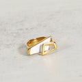 Fashion Hot Sale Enamel Open Ring 18K Gold Plated Ring Stainless Steel Waterproof Fashion Ring