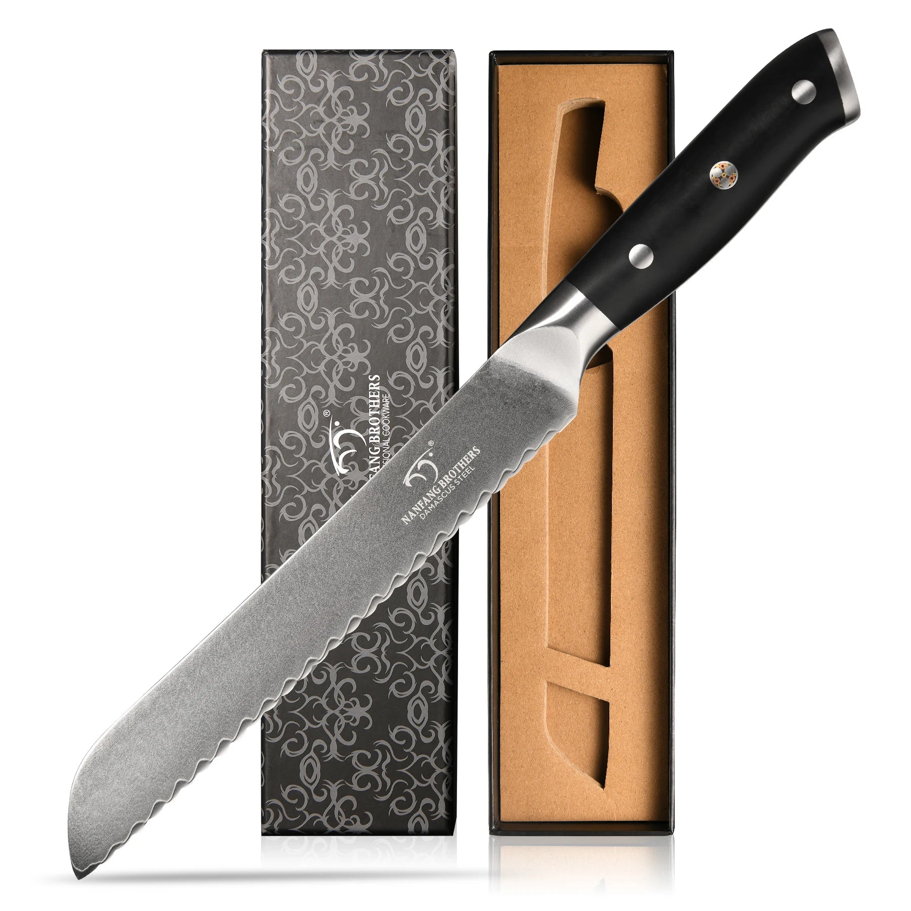 Hot Selling 7.5 Inch Damascus Knives 67 Layers VG10 Super Sharp Bread Knife with ABS Handle